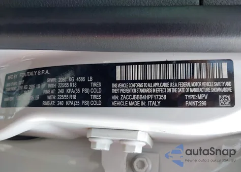 2017 Jeep Renegade Latitude 4X4 из США, поврежденный, VIN ZACCJBBB4HPF17358